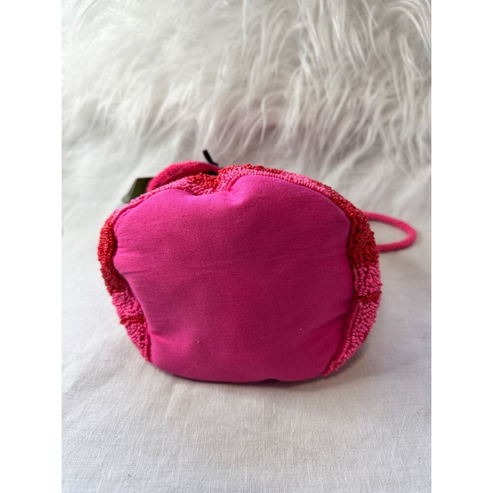 Kate Spade x Target Beaded Classic Rose Pink and Red Drawstring Bucket Bag - Picture 9 of 9